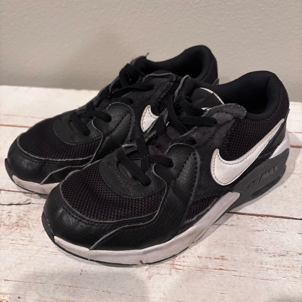 Nike Kids' Grade School Air Max 90 Shoes Black/White/Black Size 1y